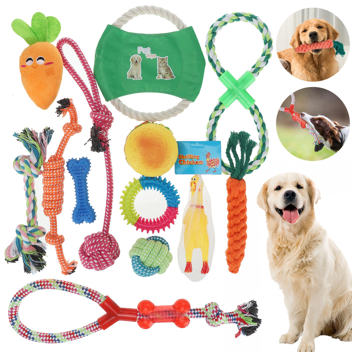 Hond Touw Speelgoed Set 13/17 Pak Hond Kauwspeelgoed voor Hond Tanden Knarsen Reiniging Bal Spelen I