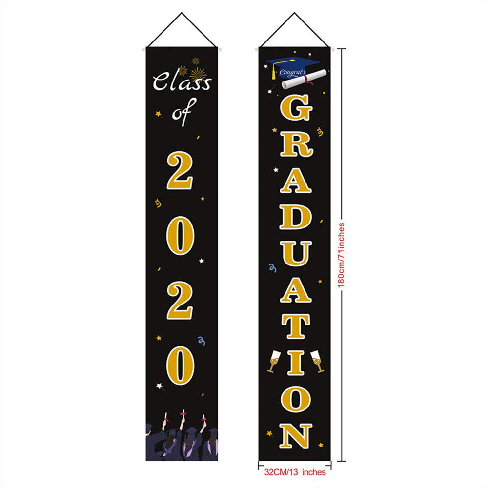 Graduation Banner Graduation Porch Sign Graduation Class of 2020 Banner Hanging Door Decor voor Indoor Outdoor Graduation School Party Decorations