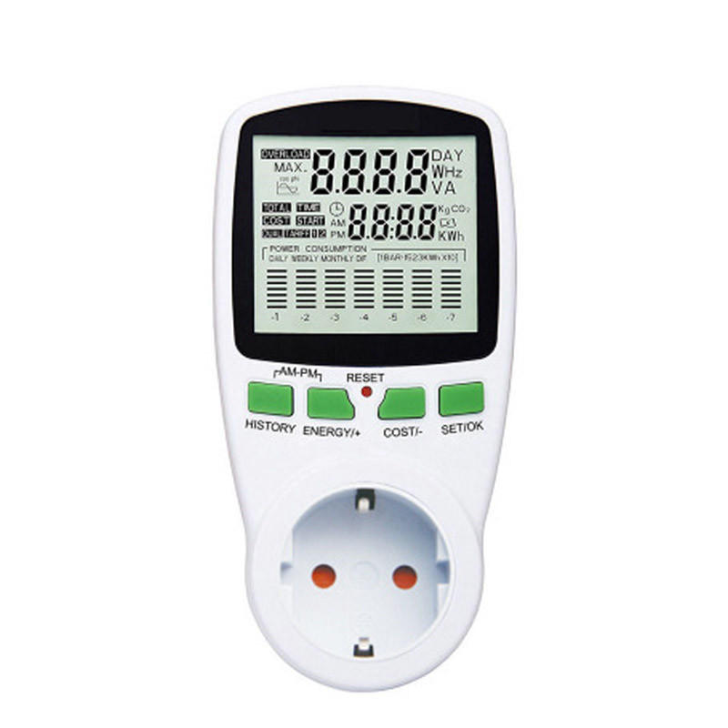 PM001 AC Power Meters 220V 50Hz Digital Wattmeter Energy Meter Watt Monitor Electricity Cost Diagram