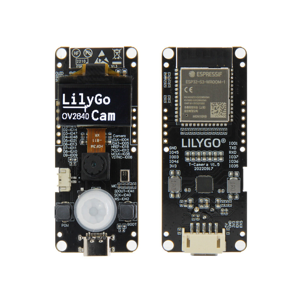 

LILYGO® T-Camera-S3 ESP32-S3 Макетная плата 2MP HD Камера 0,96 дюйма OLED 16MB Flash Wi-Fi модуль bluetooth