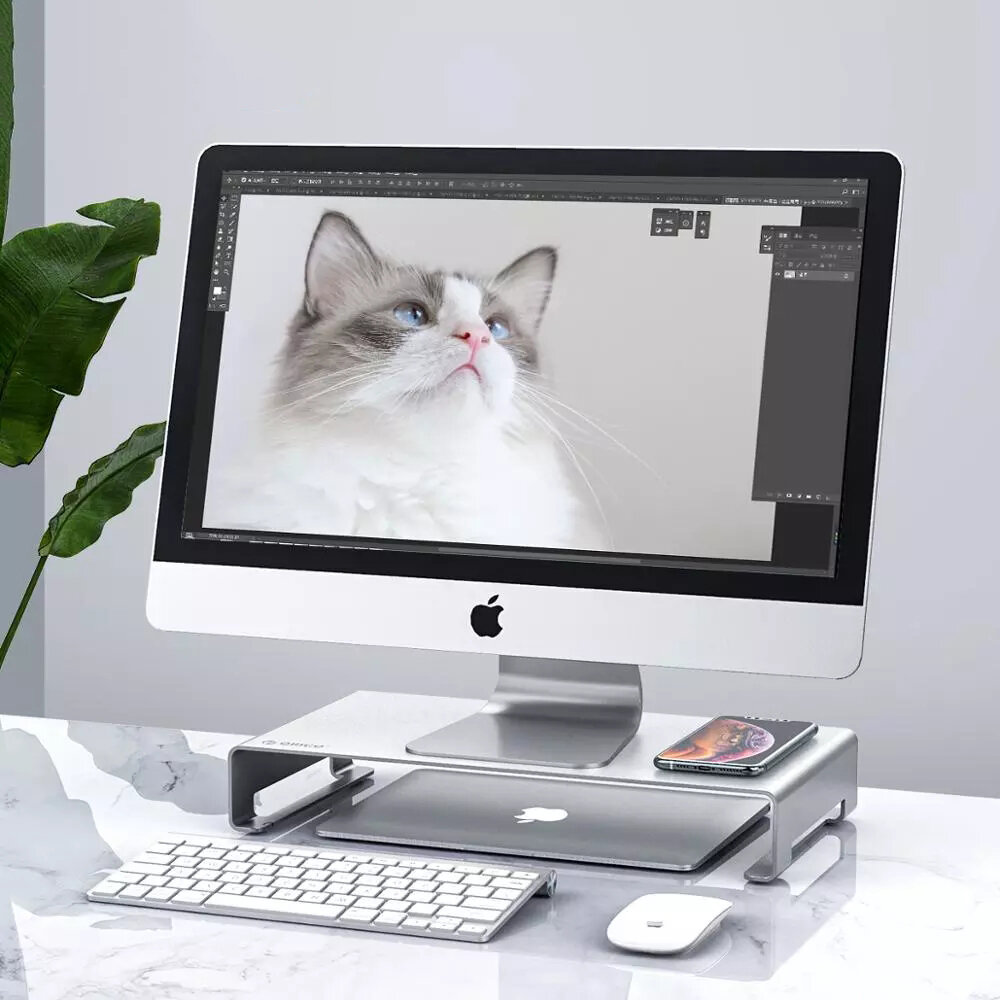 

ORICO KCS1 Universal Aluminum Alloy Desktop Bracket Stand Home Office Macbook Monitor Riser for iMac