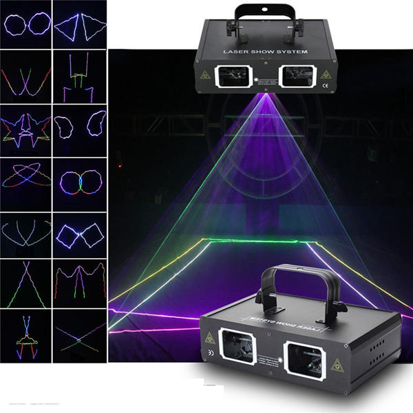 

2 Lens RGB Beam Projection Light DMX DJ Party Club Bar Show Stage Lighting AC110-240V