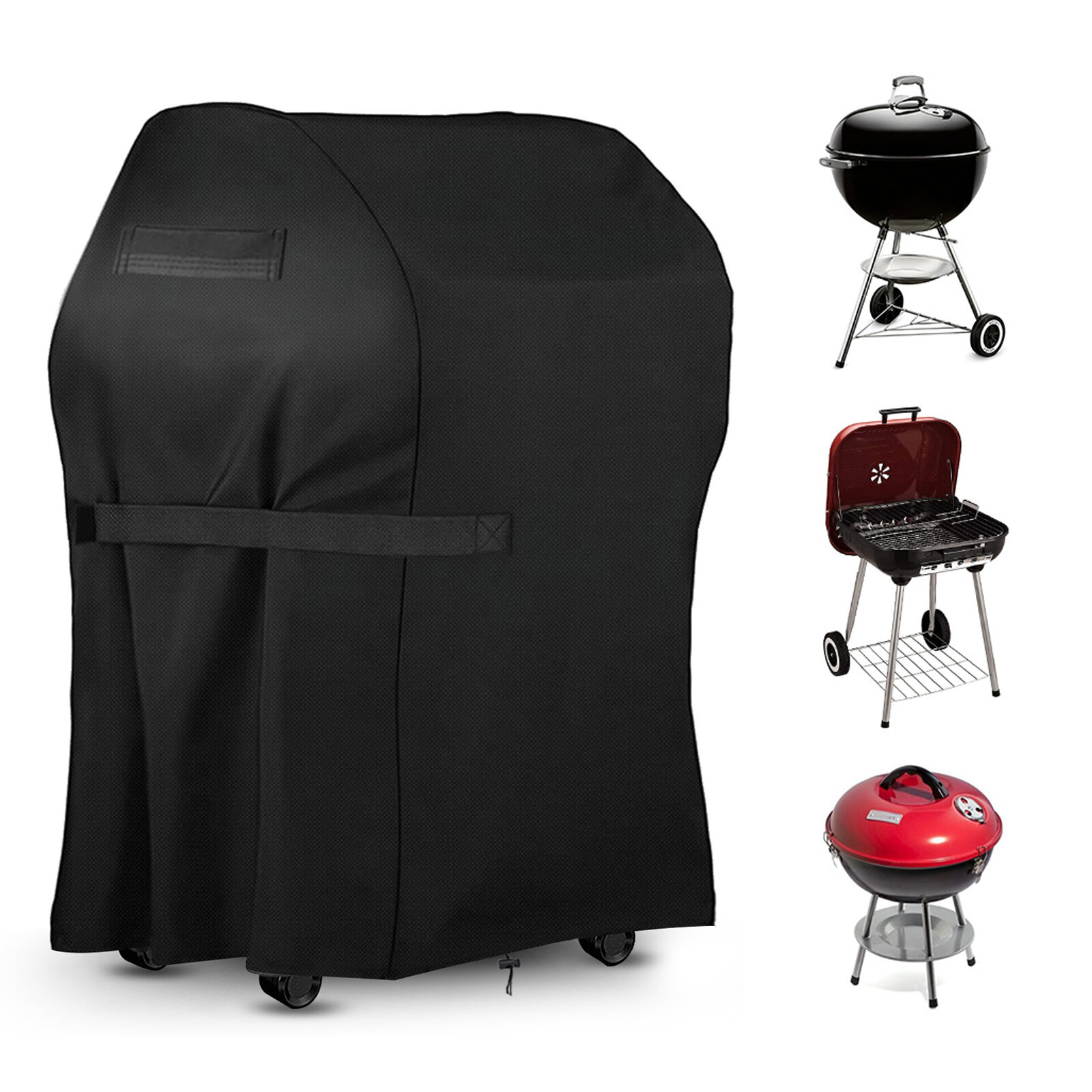 

KING DO WAY BBQ Grill Cover 30x25x47'' Heavy Duty Waterproof Windproof Dust UV Resistant with Handle Straps Storage Bag