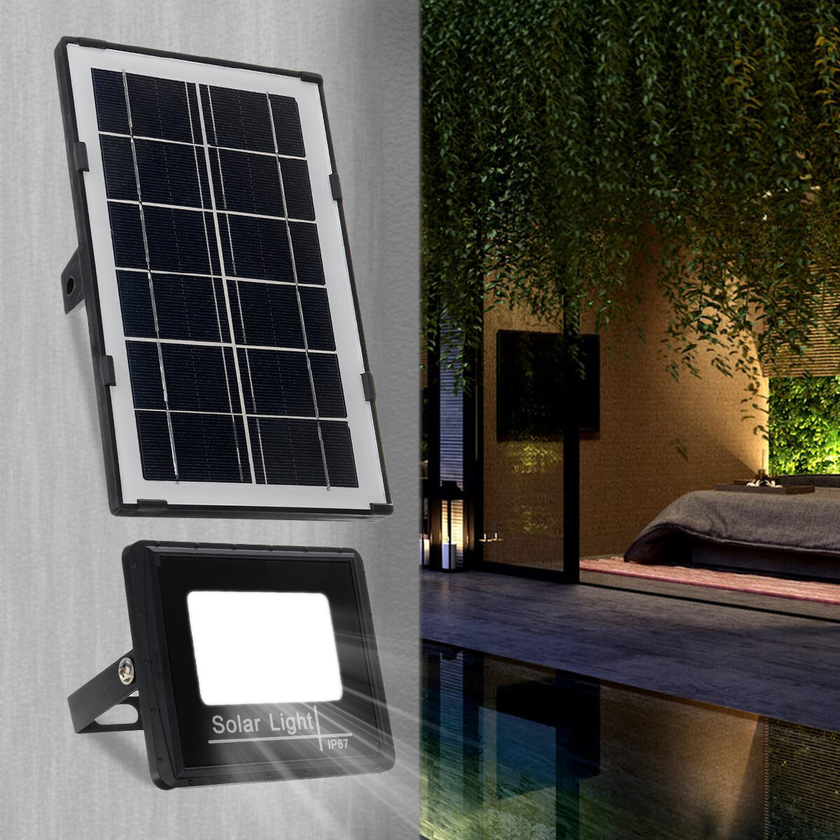 

30W 27LED Solar Powered Flood Light Outdoor Garden Wall Lamp Waterproof + Remote
