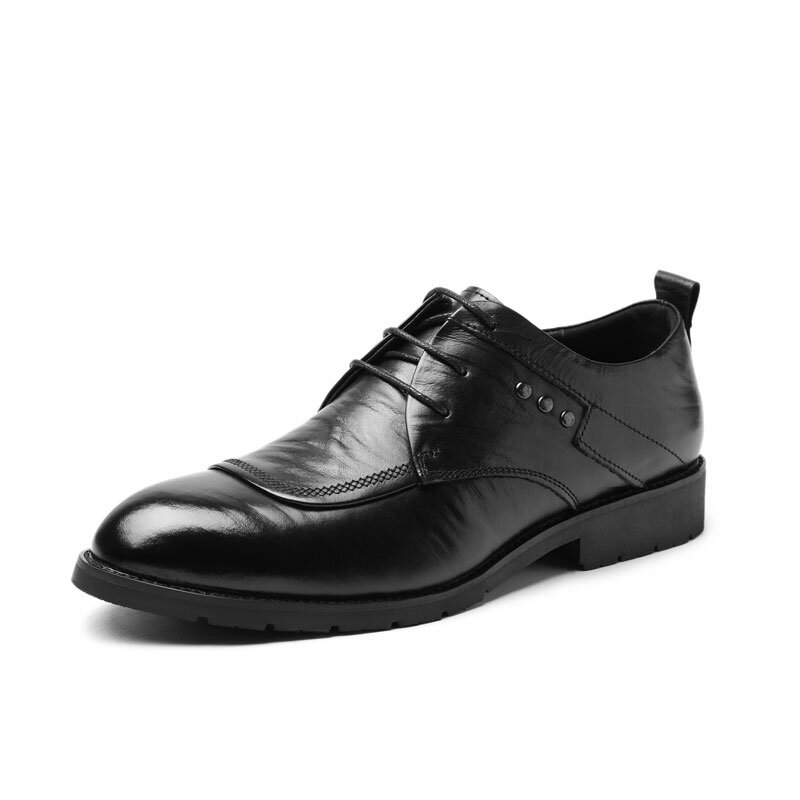 Heren rundleder Oxfords veterschoenen zakelijke schoenen