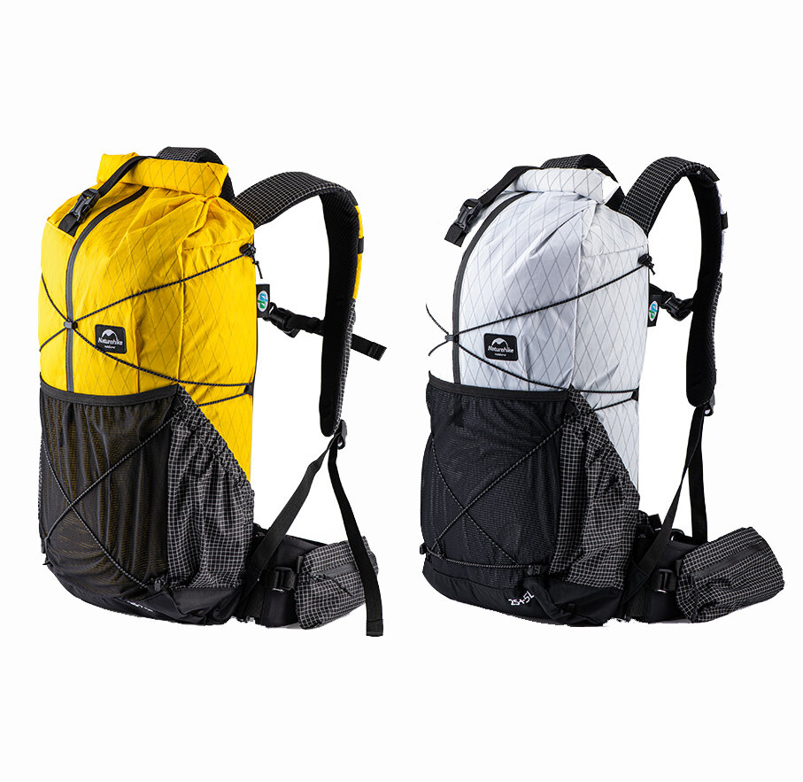 حقيبة ظهر للتخييم مقاومة للماء Naturehike 25+5L Ultralight XPAC للنساء / الرجال ، حقيبة تسلية رياضية للرياضات الخارجية