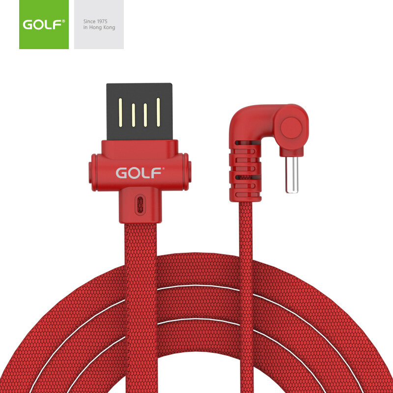 

GOLF GC-68T Elbow Data Cable USB-C/ Type-C Micro USB 3A Fast Charging Line For Mi10 Note 9S POCO X2 Oneplus 8Pro UMIDIGI