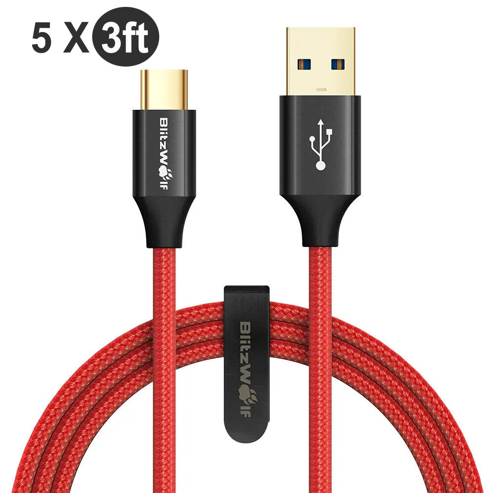 best price,5x,blitzwolf,ampcore,turbo,bw,tc9,3a,usb,type,cable,discount