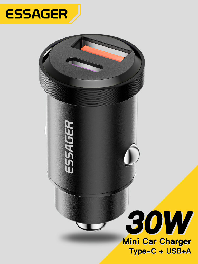 best price,essager,30w,usb,pd,qc3.0,scp,car,charger,discount