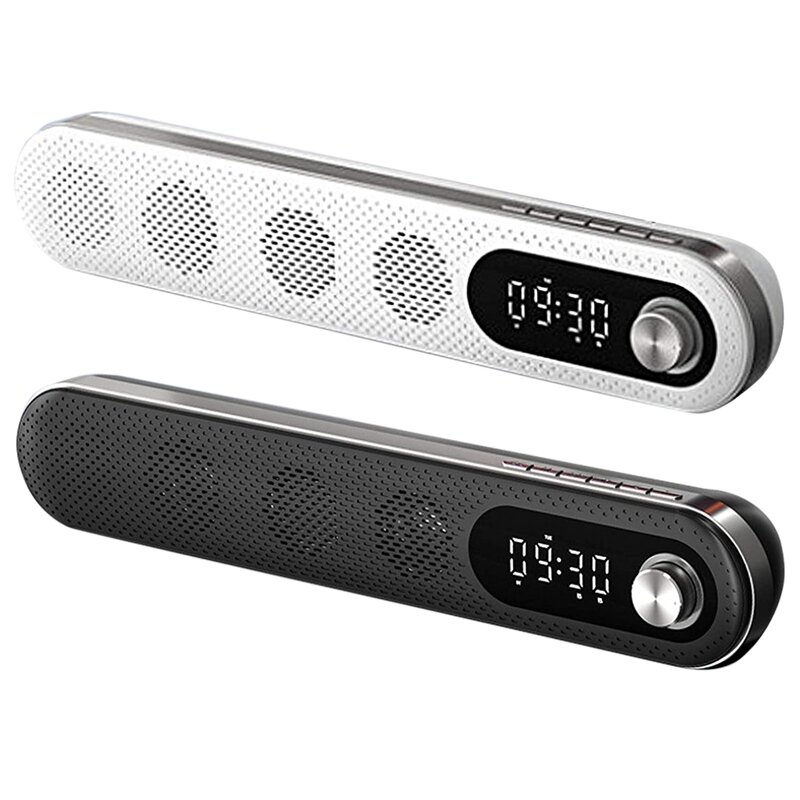Wireless USB Desk bluetooth Speaker Soundbar with Dual Alarm Clock FM Function Temperature Display f