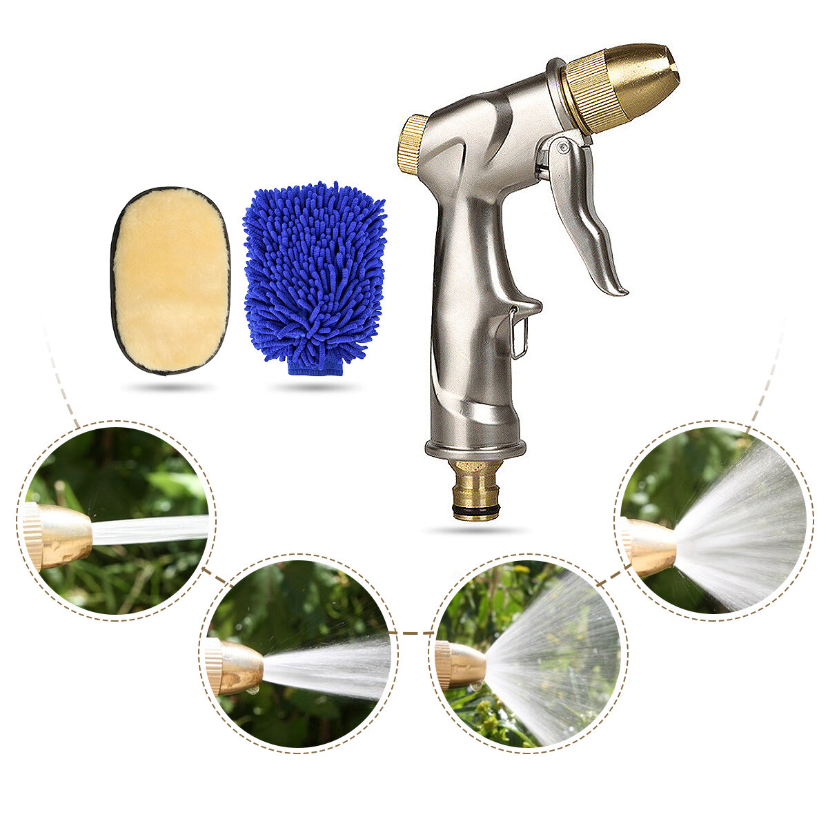 Car wash spray airbrush body brush rag set garden watering car window air conditioner wash