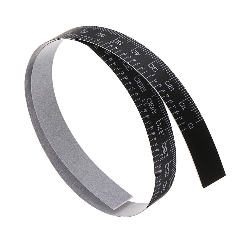 0-100 / 150/200 / 300mm Zelfklevende metrische / inch liniaal zwarte tape voor digitale remklauw ver