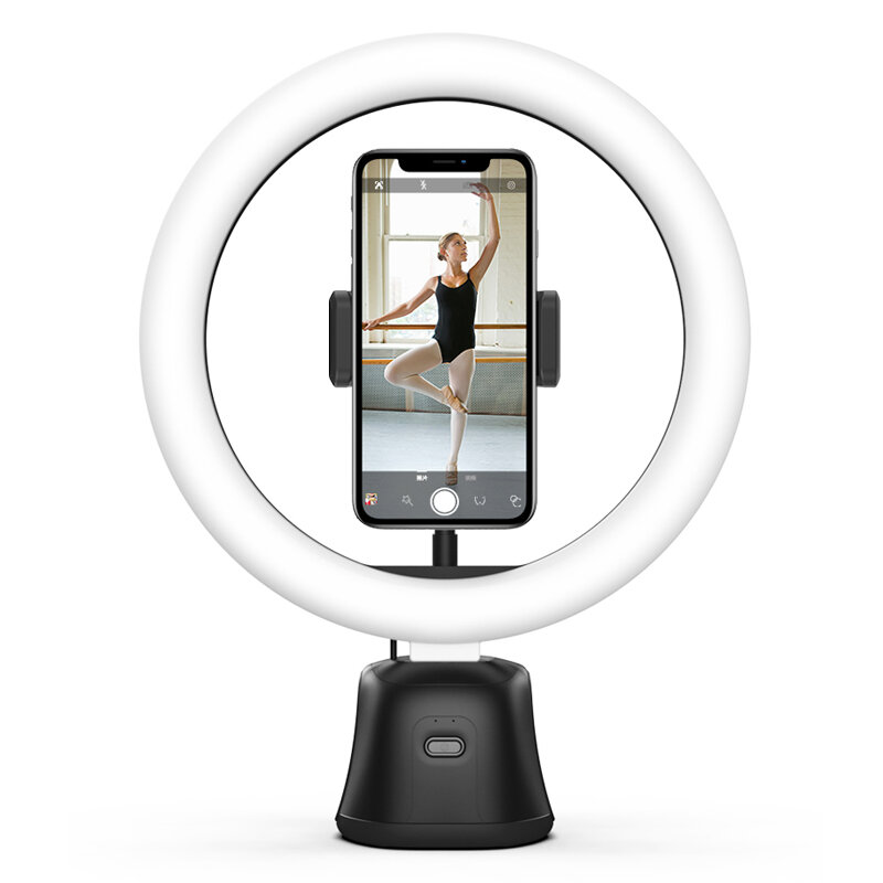 

Q8 Вращение на 360 ° Smart Follow Gimbal камера с кольцевой световой заливкой Лампа для прямой трансляции фотографии Tik