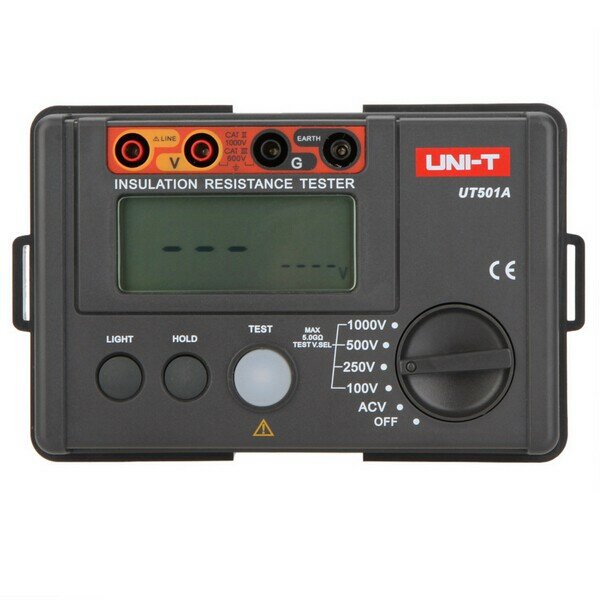UNI-T UT501A 1000V Insulation Resistance Meter Ground Tester MegOhmmeter Volt Meterr with LCD Backli