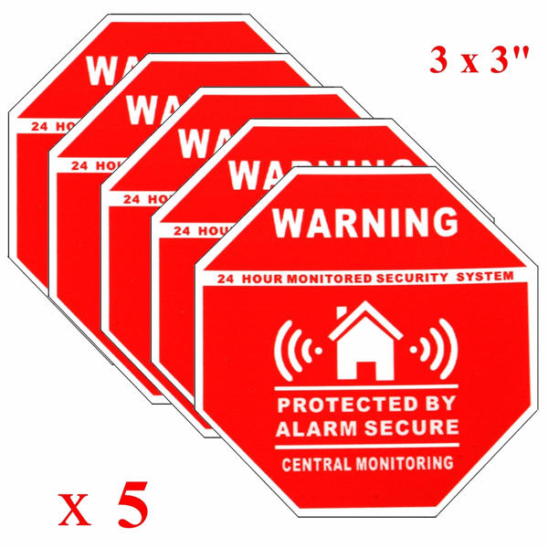 5 stuks Home Alarm Security Stickers Dekalen Signs voor Window Doors
