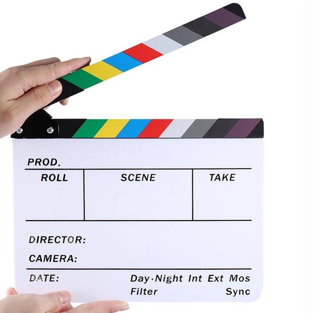 Kleurrijke Acryl Director Scene Clapperboard TV Movie Film Video Cut Prop