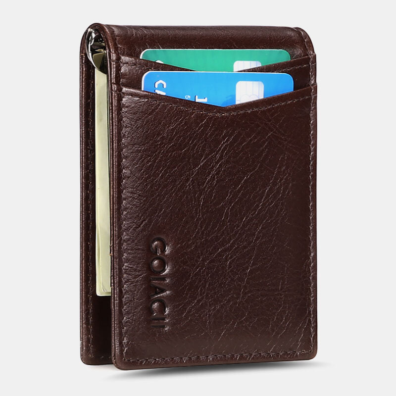 

Men Genuine Leather Bifold Multi-card Slot Card Holder Casual RFID Anti-magnetic Short Coin Purse Wallets