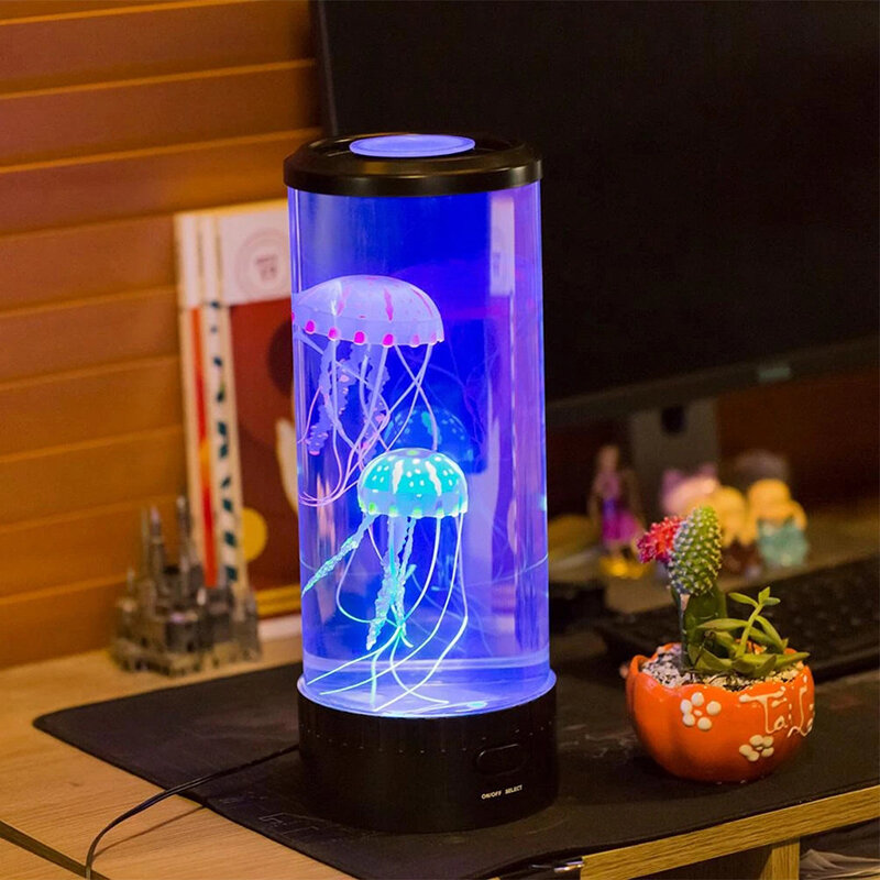 Imagen de Lámpara de medusa LED de 5 colores, lámpara de acuario de fantasía, lámpara de noche USB, regalo para niños, iluminación