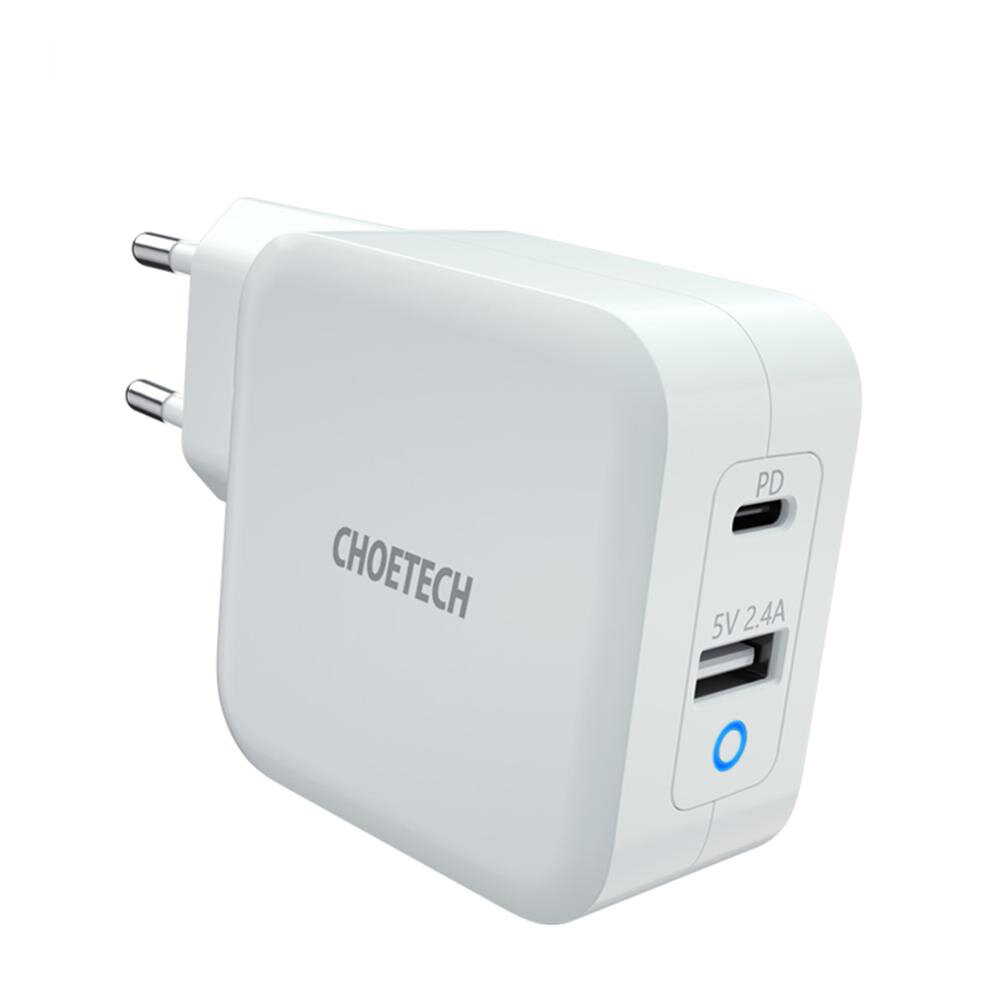 [GaN Tech] CHOETECH 65W 2ポートUSB-C USB充電器PD3.0 QC3.0 Type-Cトラベルウォールチャージャーパワーデリバリーアダプター、折りたたみ式プラグ付きiPhone 11 SE 2020用iPad Pro 2020用MacBook Pro…