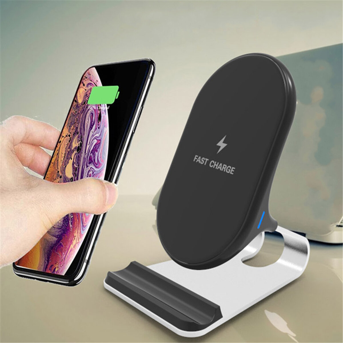 

15W Qi Wireless Charger Fast Charging Stand Dock For Smartphone For iphone For Samsung S8 S9 S10 Plus Note 8 9