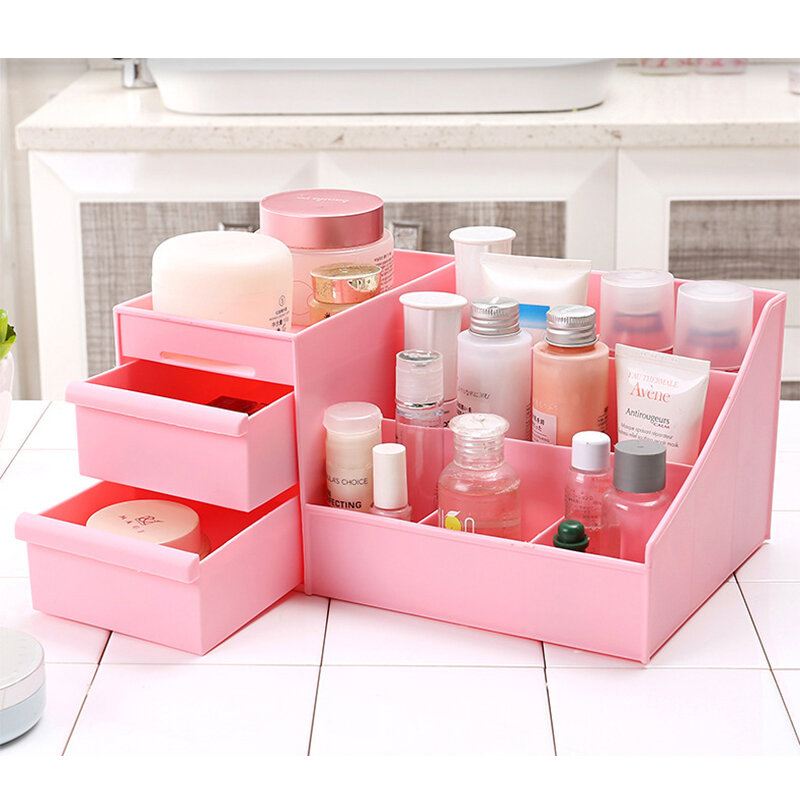 Large Capacity Cosmetic Organizer Storage Box Drawer Dressing Table Skin Care Rack House Container S