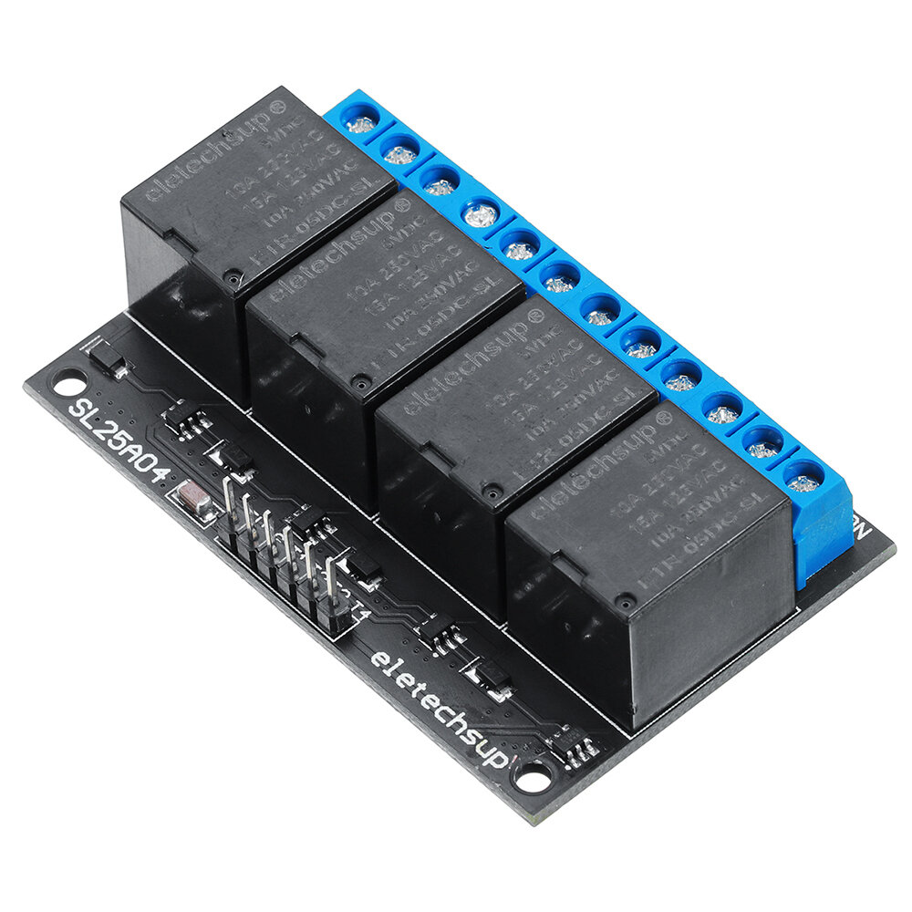 4 Channel 5V Bistable Self-locking Relay Module Button MCU Low-level Control Switch Board