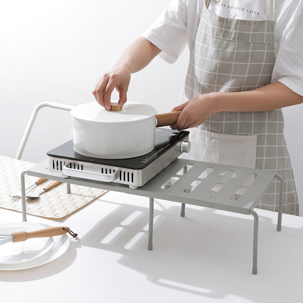 Multifunctionele intrekbare plank keuken ijzer opbergrek voor kasten Servies werkbladen