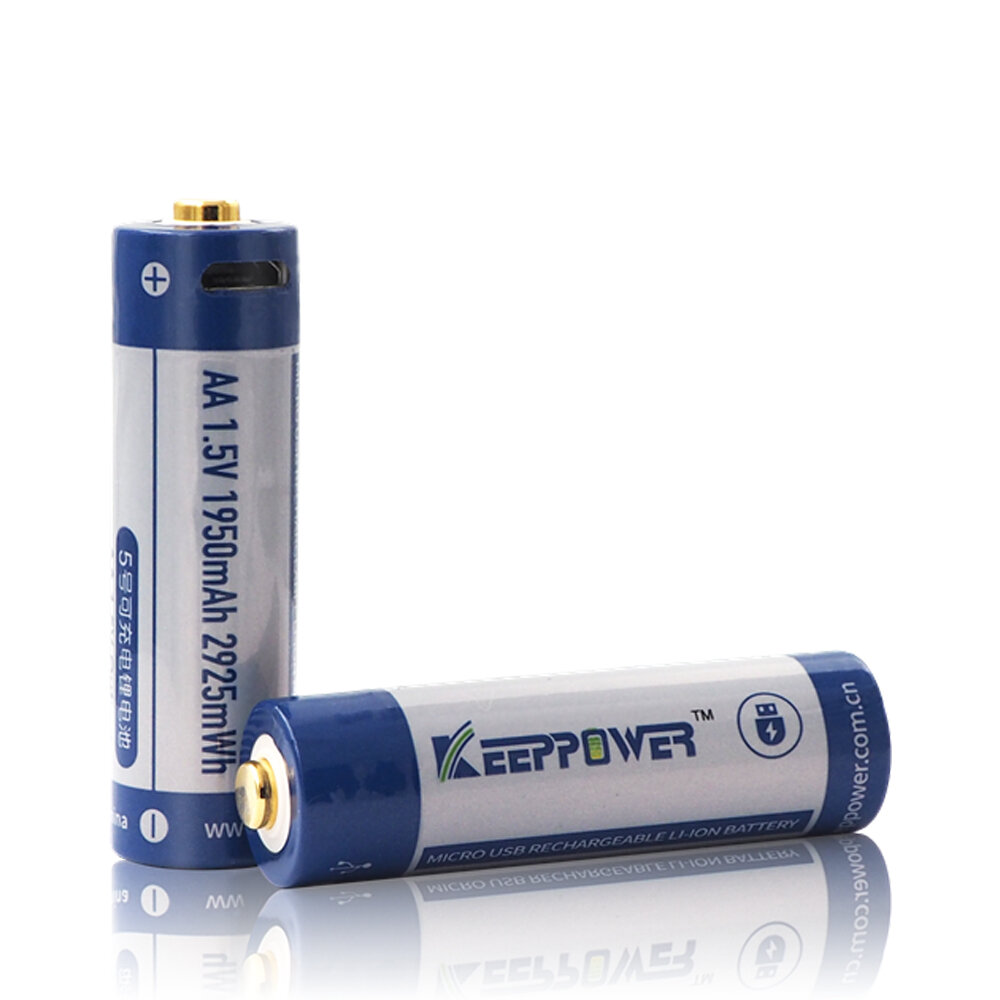 1pc Keeppower P1450U1 AA Micro USB 14500 1.5V 1950mAh Rechargeable Battery for Flashlight