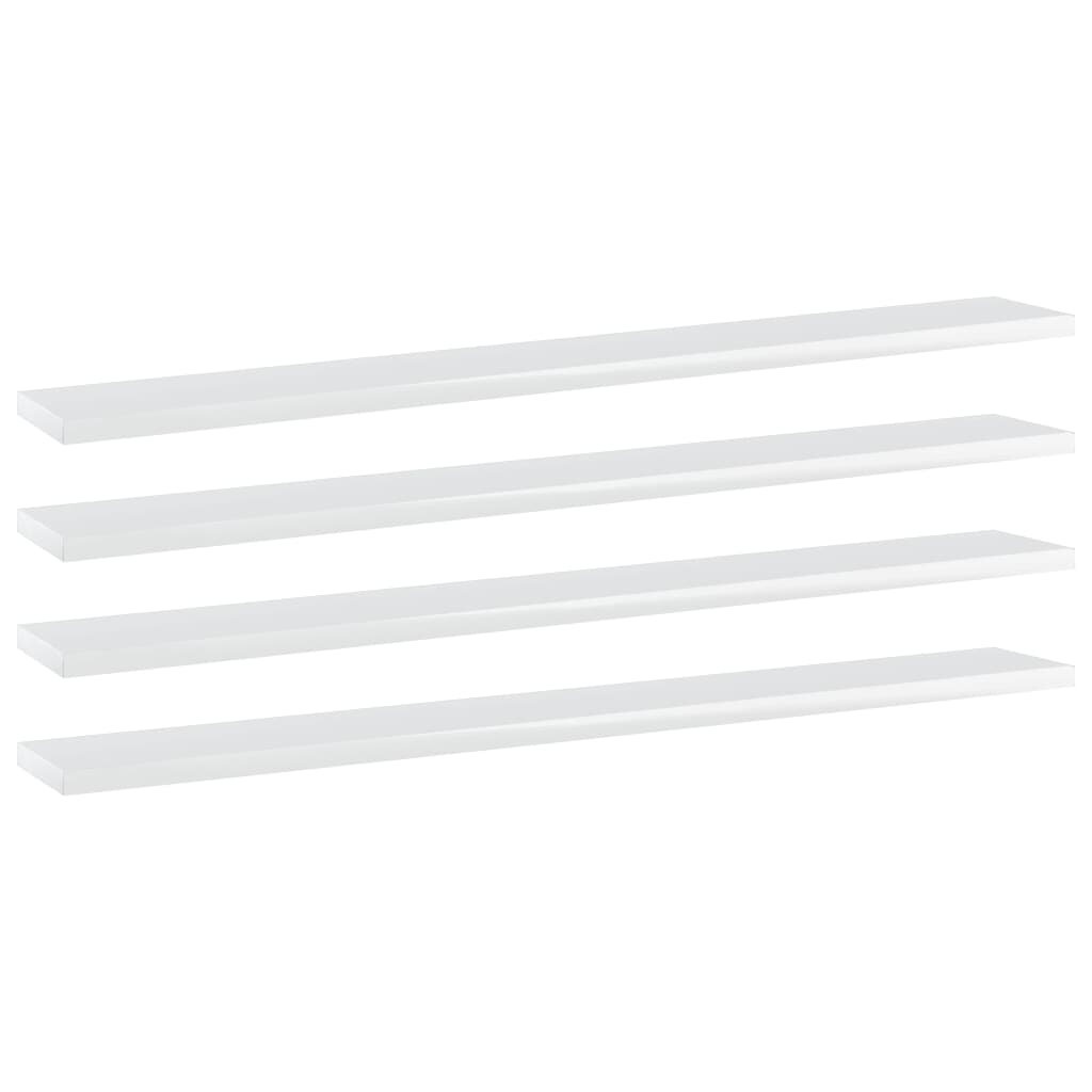 

Bookshelf Boards 4 pcs High Gloss White 31.5"x3.9"x0.6" Chipboard