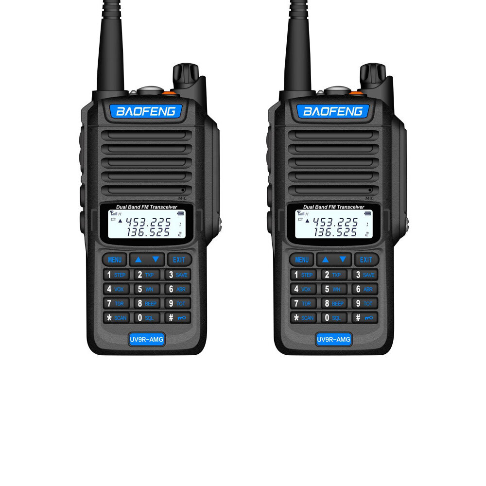 

2 PCS BAOFENG UV9R-AMG 15W IP68 Waterproof UV Dual Band Two Way Handheld Radio Walkie Talkie 400-470MHz 128 Channels Blu