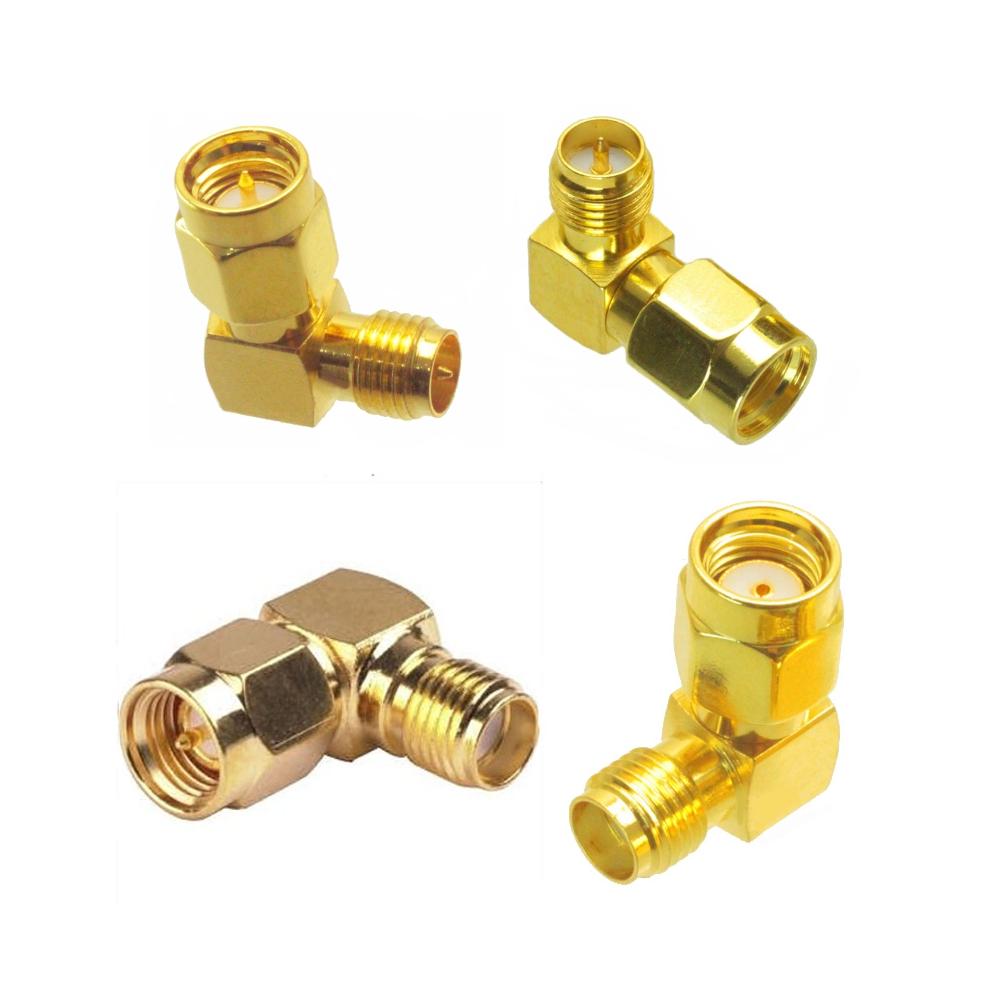 

4 PCS Whole Set Right Angle SMA RP-SMA Antenna Connector Male Female Adapter ALL in One Combo Whole Set DIY Accessories