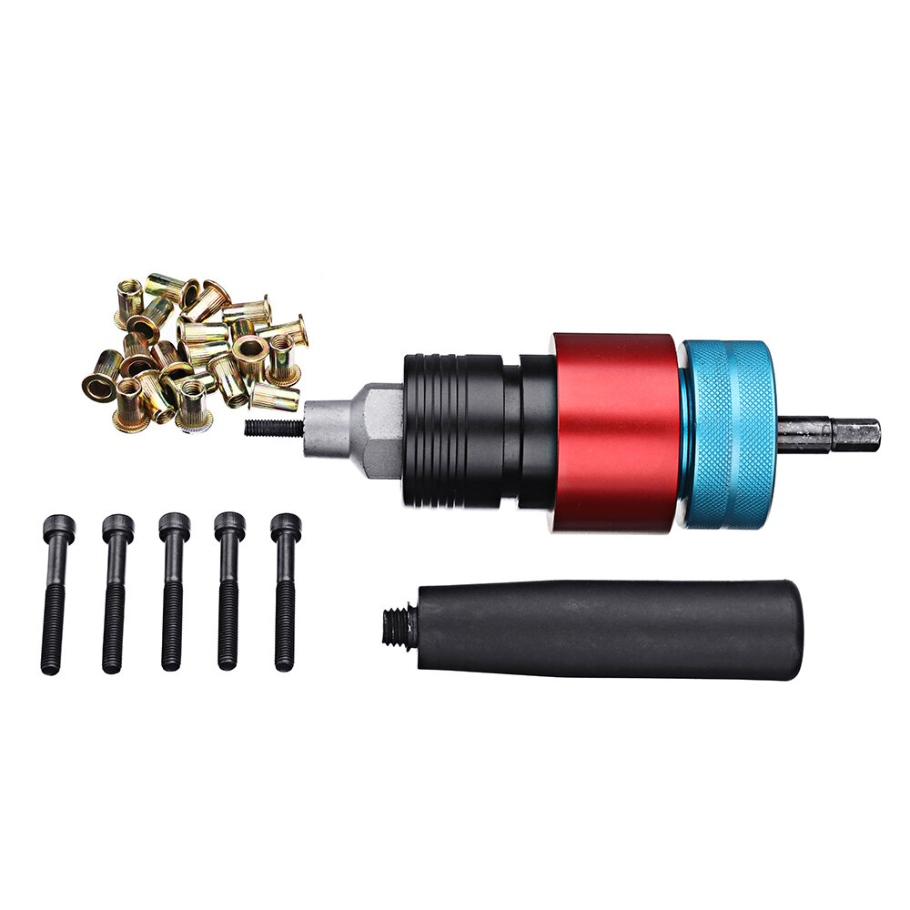 Drillpro LT8 Electric Riveter Nut Riveting Tools Kit Clutch Type Automatic Stop Cordless Riveting Adapter M4/M5/M6 For E