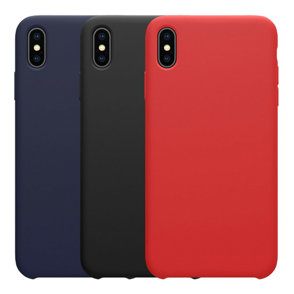 NILLKIN Smooth Shockproof Liquid Silicone Rubber Back Cover Protective Case for iPhone XS Max
