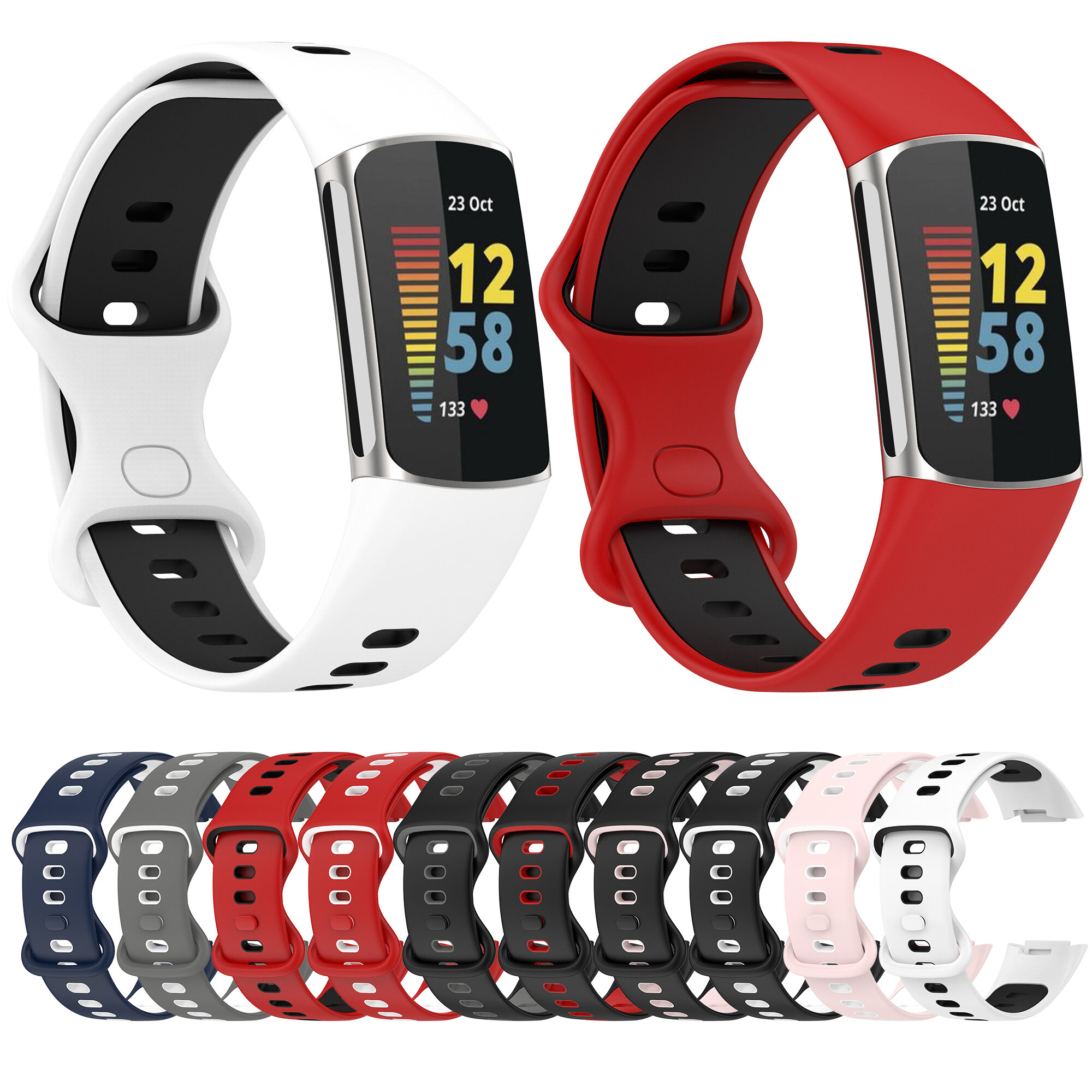 

Bakeey Comfortable Sweatproof Soft Силиконовый Часы Стандарты Замена ремешка для умных часов Fitbit Charge 5