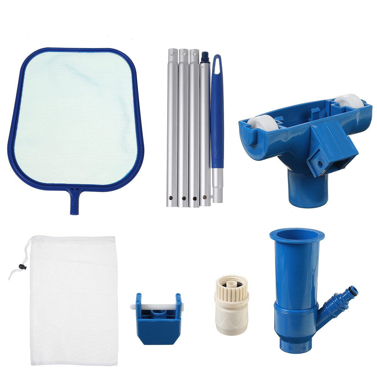 Pool Water Cleaning Kit Swimming Vacuum Cleaner Leaf Skimmer Tool Set Removable Tools