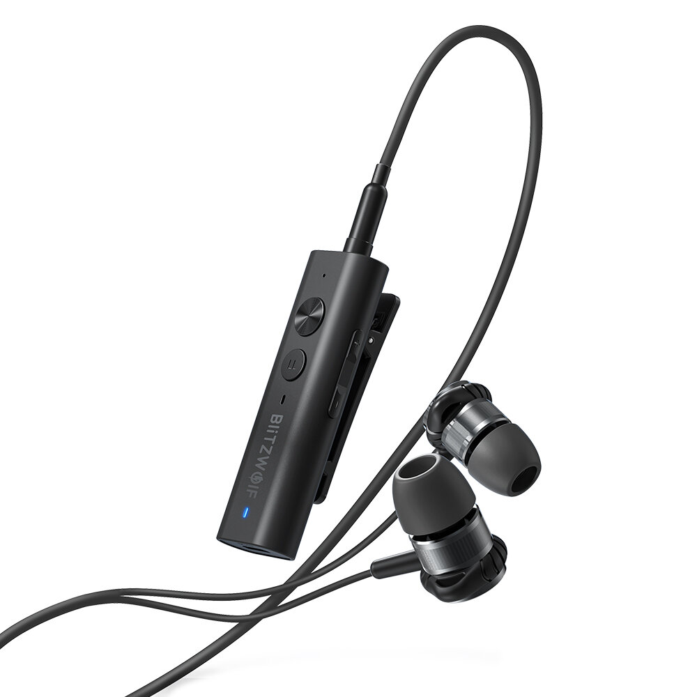 BlitzWolf? BW-BR0 Pro bluetooth 5.1 Wireless Audio Receiver Microphone Lavalier Clip-on Hi-Fi Stereo