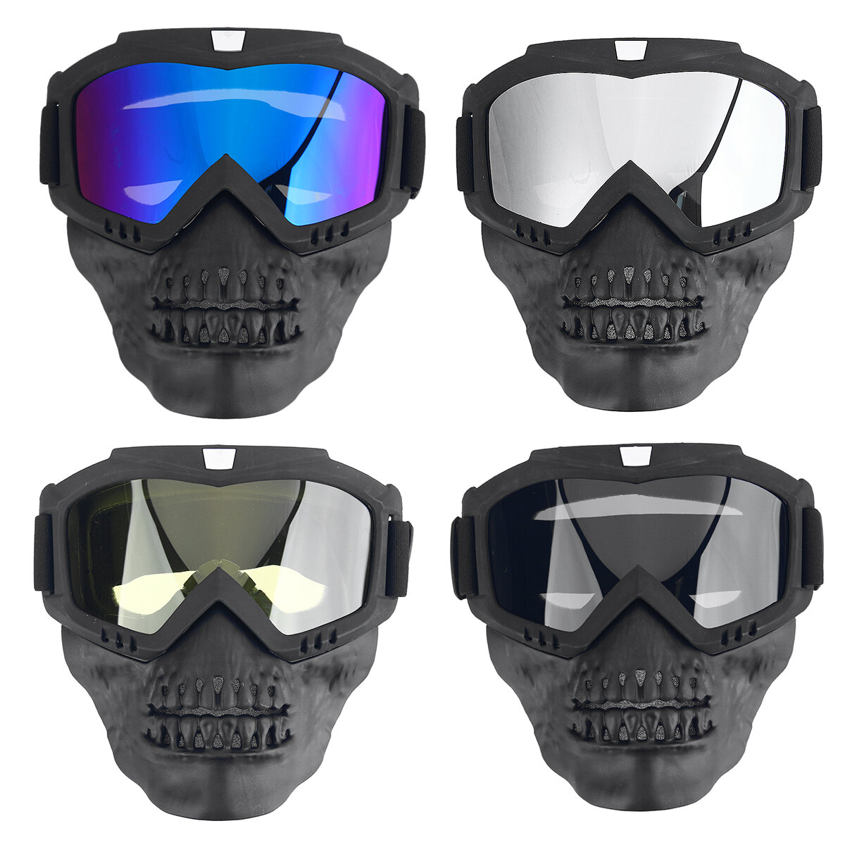 Motorcycle Goggles Detachable Face Mask Anti-dust Snow Rain Protection Cycling Off-Road Eyewear