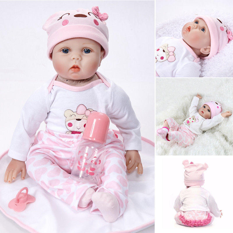 Handmade Lifelike Newborn Silicone Vinyl Reborn Baby Doll Full Body Gifts Kids