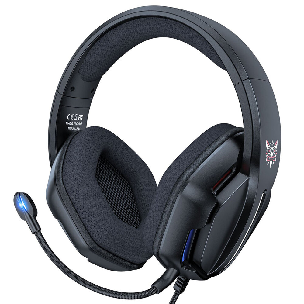 ONIKUMA X27 Gaming Headset Stereo Surround Omnidirectional Noise Canceling Mic Ergonomic Design USB+