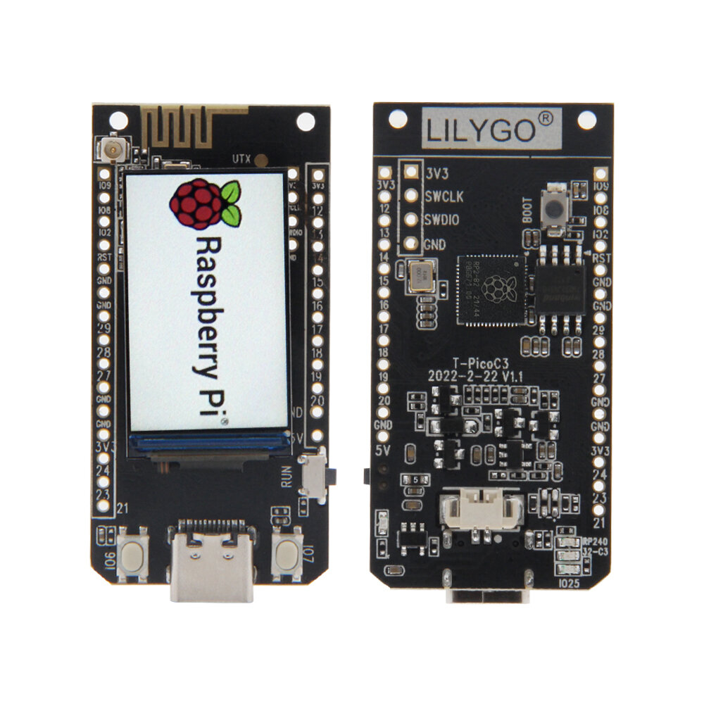 LILYGO? T-PicoC3 ESP32-C3 RP2040 Wireless WIFI Bluetooth Module Development Board Dual MCU 1.14 Inch