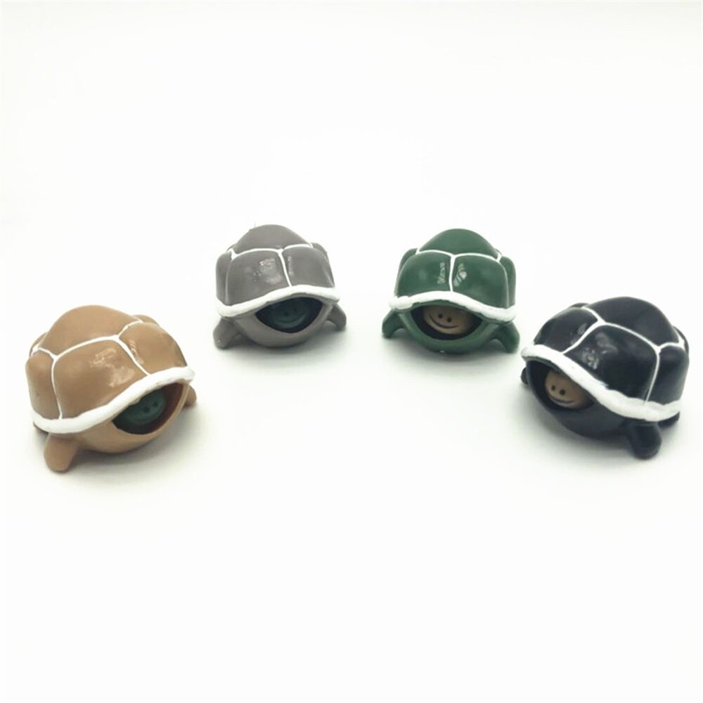 1 PC Random Color Lovely Durable Creative Tortoise Shrink Head Tortoise Squeezing Painted Decompress