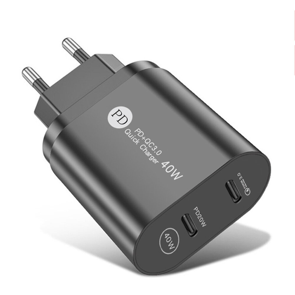 

PD40W 2-Port USB PD Charger Dual 20W PD QC3.0 Fast Charging Wall Charger Adapter EU Plug for iPhone 12 13 14 14Pro 14 Pr