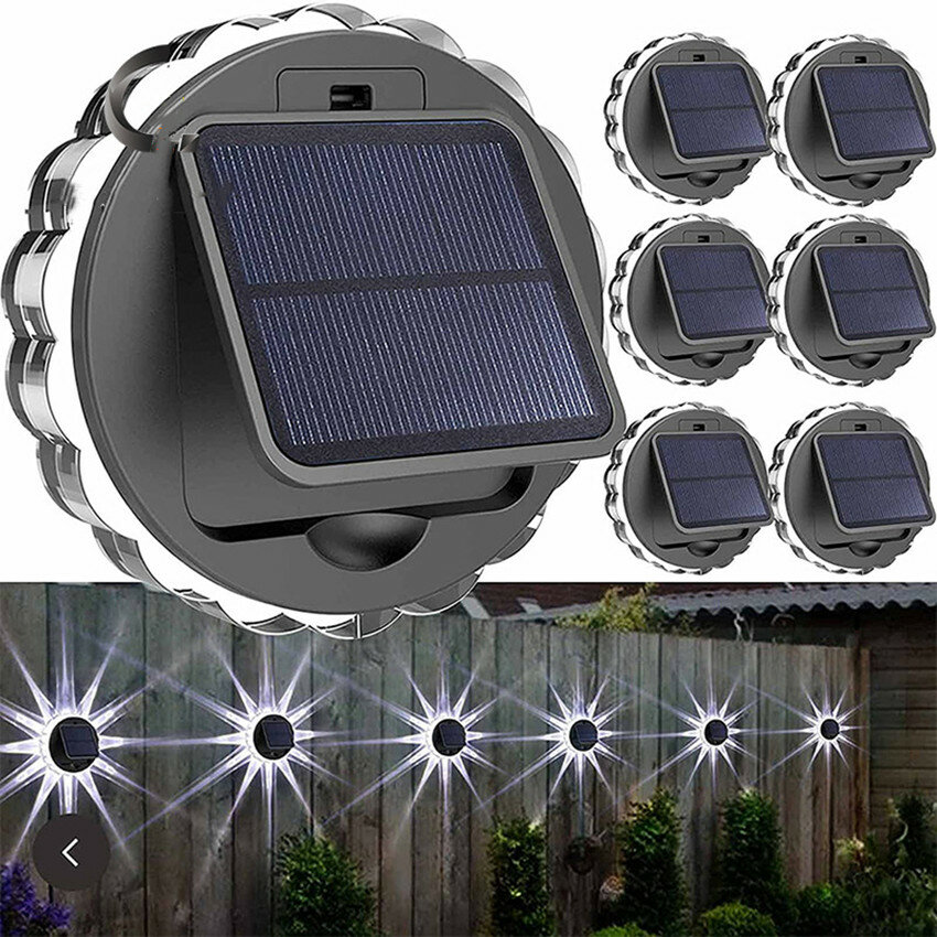 Solar Wall Light Outdoor Garden Deck Round Petal Fence Light 8 Modes Glowing Garden Light Afstandsbe