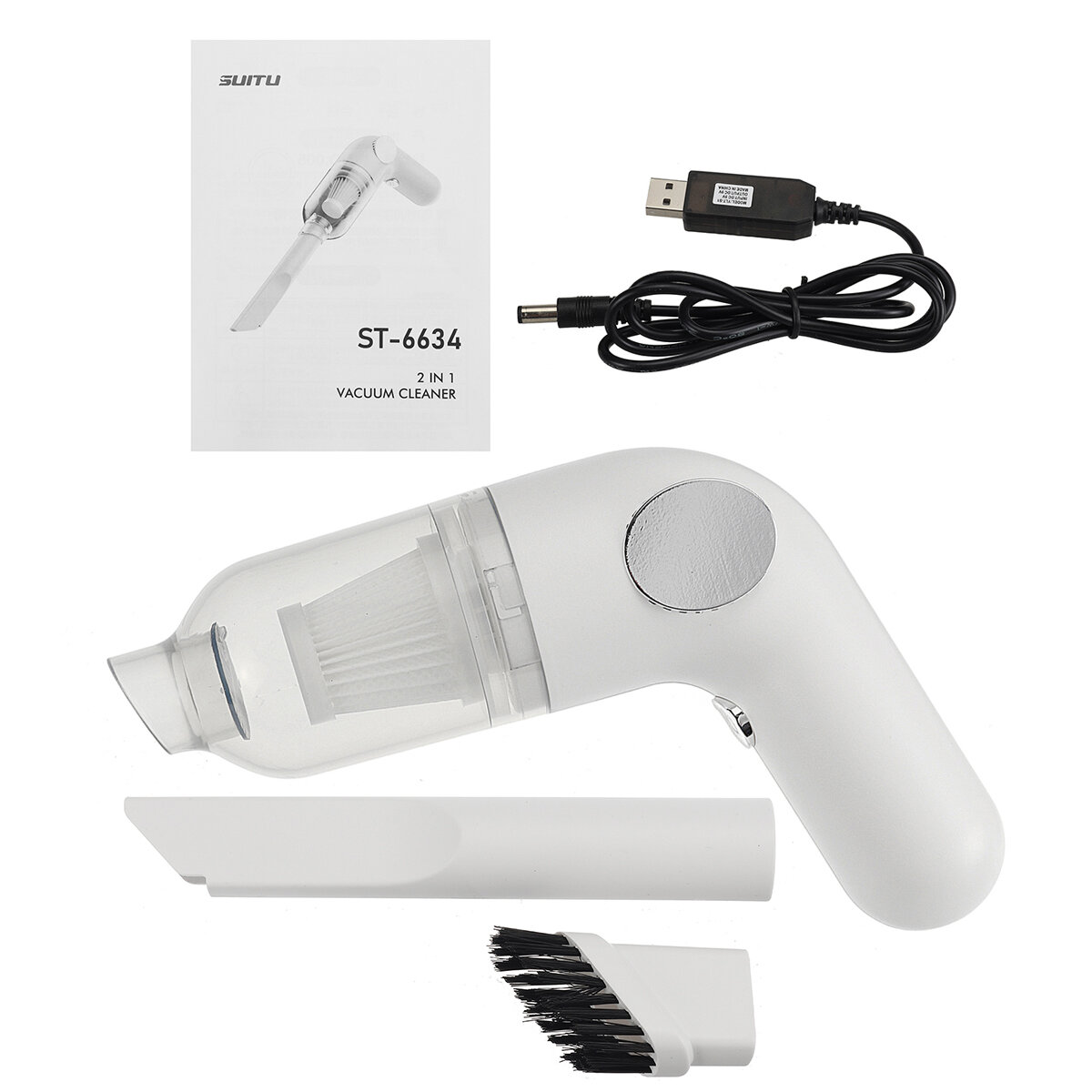 White/Black/Green 120w USB Portable Handheld Vacuum Cleaner Car Vacuum Cleaner Car Wireless Charging