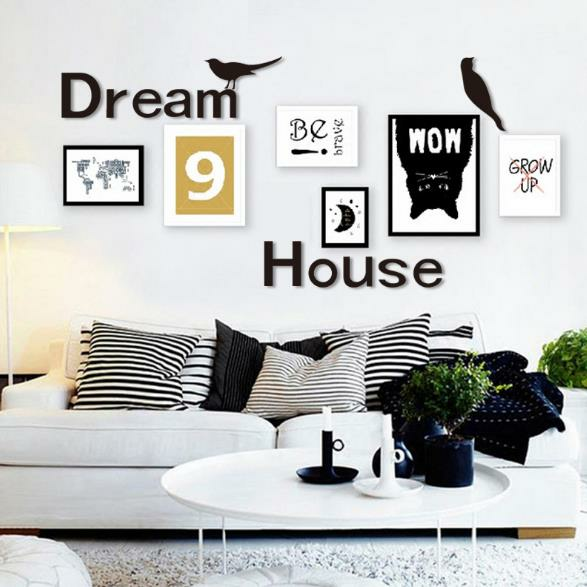 3D Dream House Multi-color DIY Shape Spiegel Muurstickers Home Wall Bedroom Office Decor