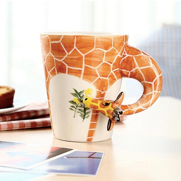 

Handmade 3D Animal Shape Coffee Milk Tea Mug Ceramic Water Cup Festival Birthday Gift