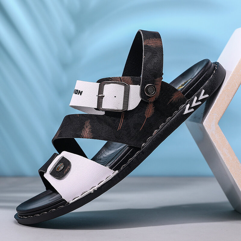 

Men Microfiber Two-ways Opened Toe Slip Resistant Casual Beach Sandals