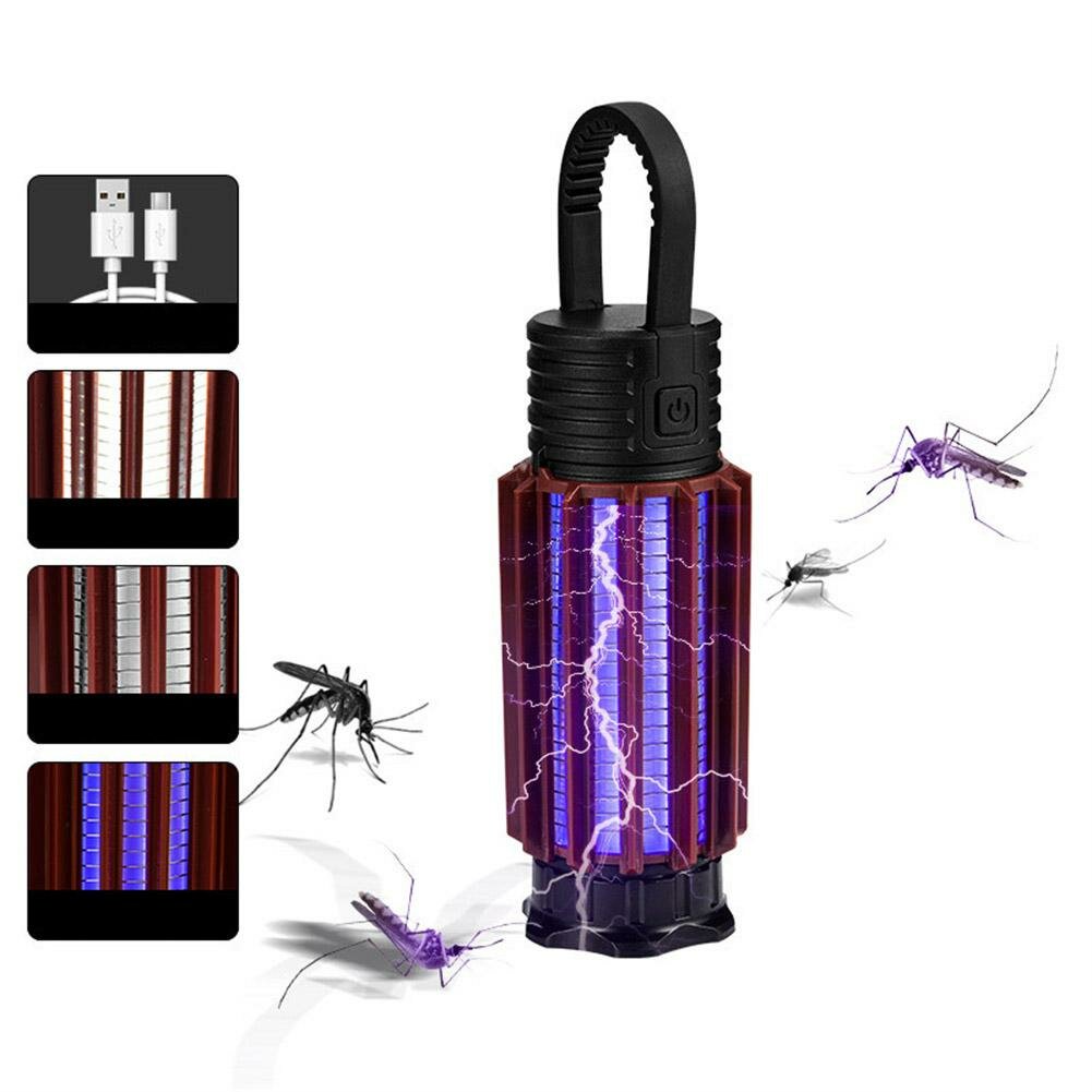 Outdoor 2 IN 1 Campinglicht Draagbaar Muggenlamp USB Oplaadbaar UV Insectenvanger Licht Voor Thuis P