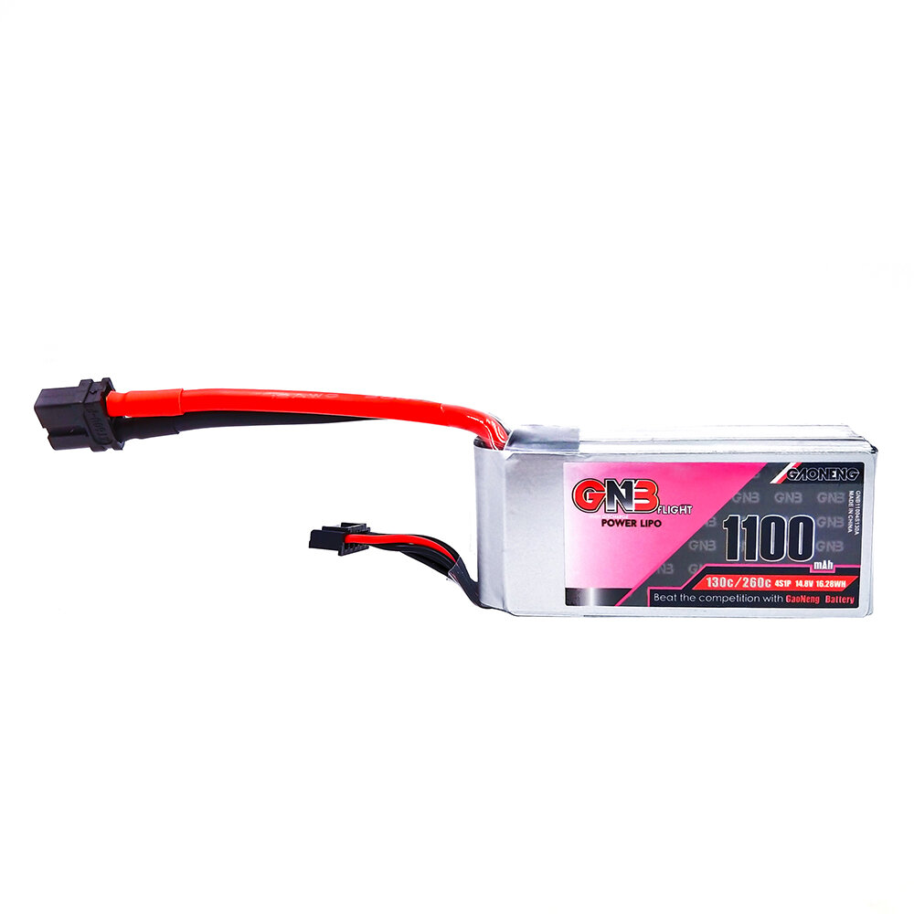 Gaoneng 14.8V 1100mAh 130C 4S XT60 Plug Lipo-batterij voor RC Racing Drone