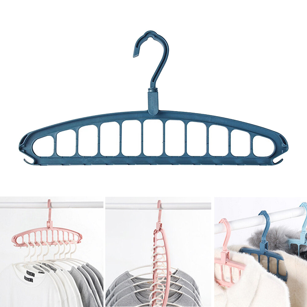 11 Holes Multifunctional Cloth Hanger Clothes Organizer Rack  Camping Travel